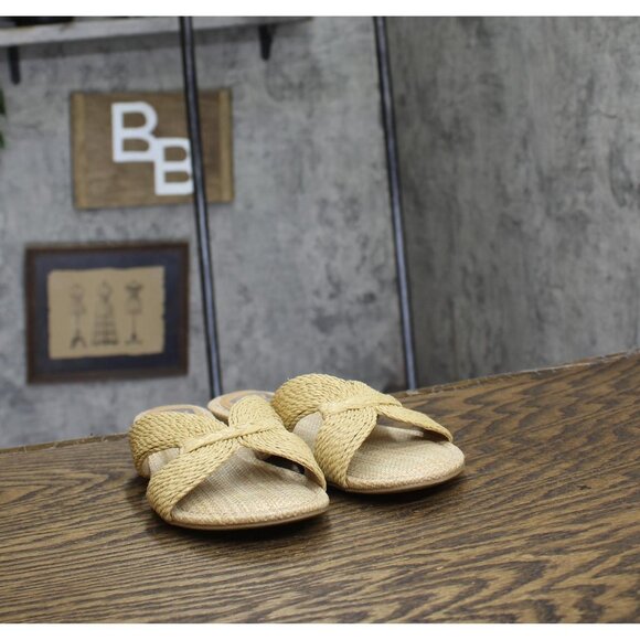 DV Dolce Vita Womens Geeya Flat Slide Sandal GEEYA Natural Brown 8M - Picture 3 of 9